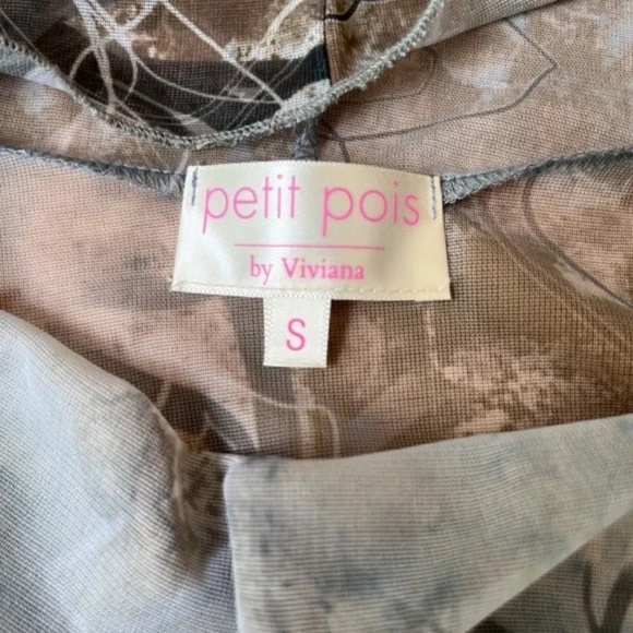 Petit Pois Draped Cowl Neck Doble Mesh Sheer Long Sleeve Blouse Boho Chic,Size S - Picture 4 of 11